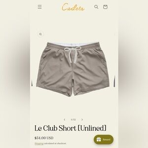 CADETS Boys’ Le Club Short, size 5/6, Patagonian Putty